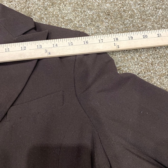 BCBG MAXAZRIA Tuxedo Blazer Brown Tailored Crop Size Small Stretch Lined - Picture 11 of 12